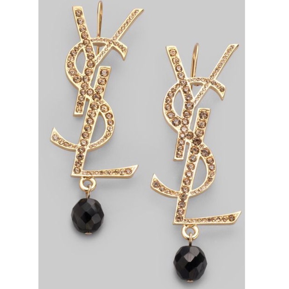 YSL LOGO EARRINGS
